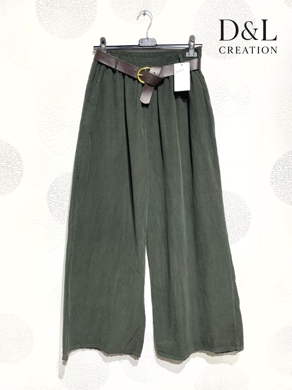Wide-leg cotton velvet pants sizes 40 to 50 Stora Storlekar