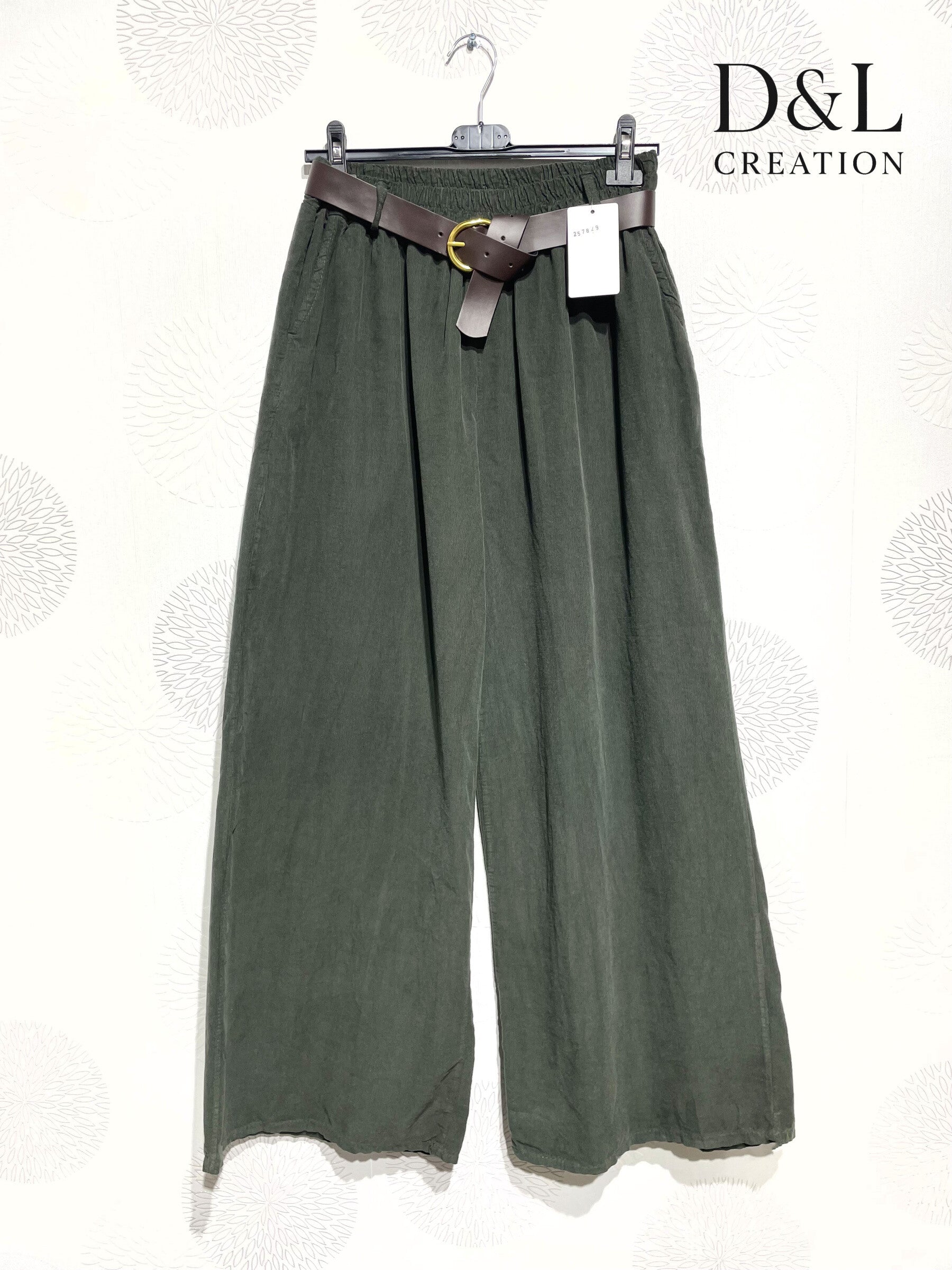 Wide-leg cotton velvet pants sizes 40 to 50 Stora Storlekar