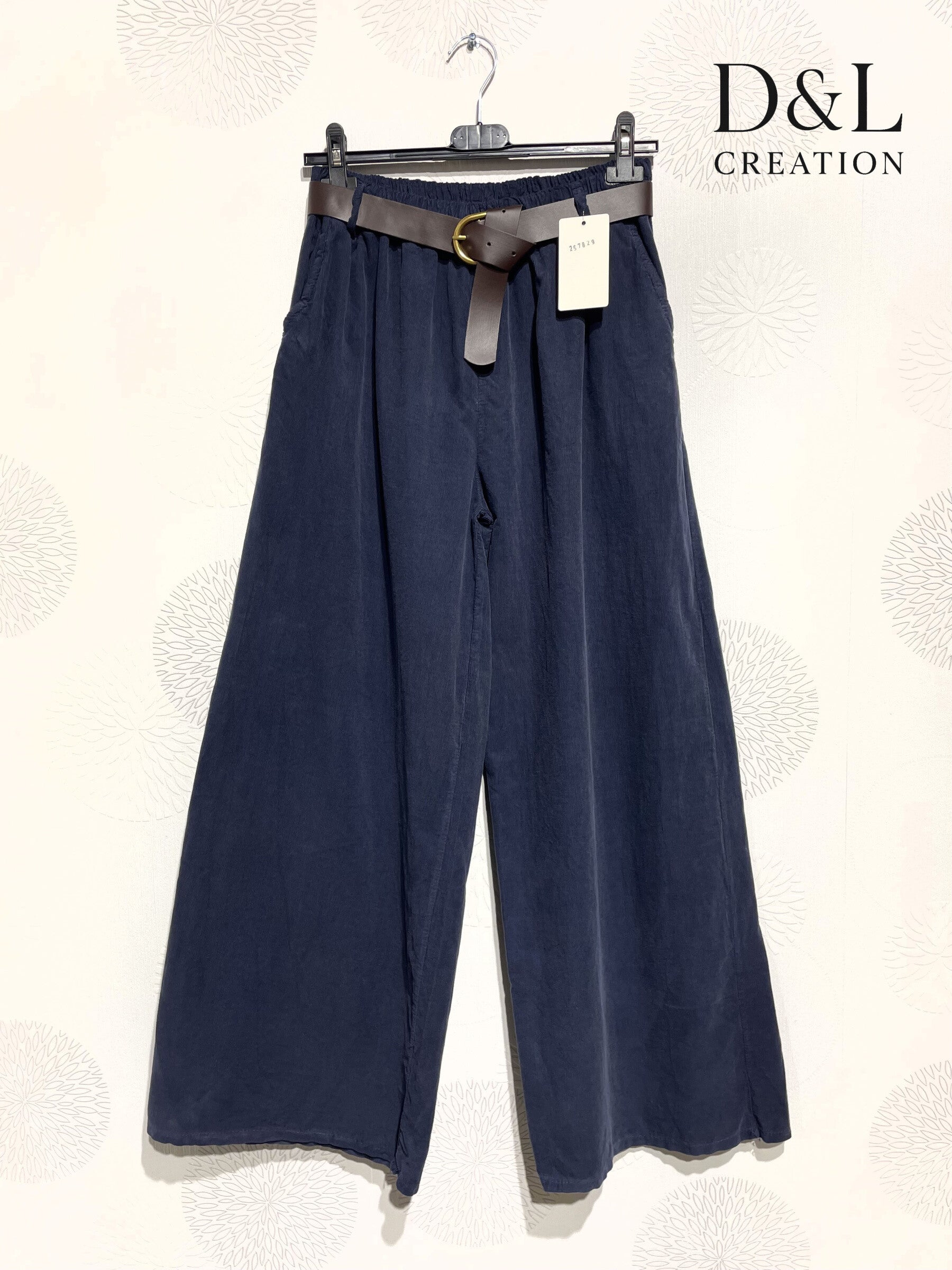 Wide-leg cotton velvet pants sizes 40 to 50 Stora Storlekar