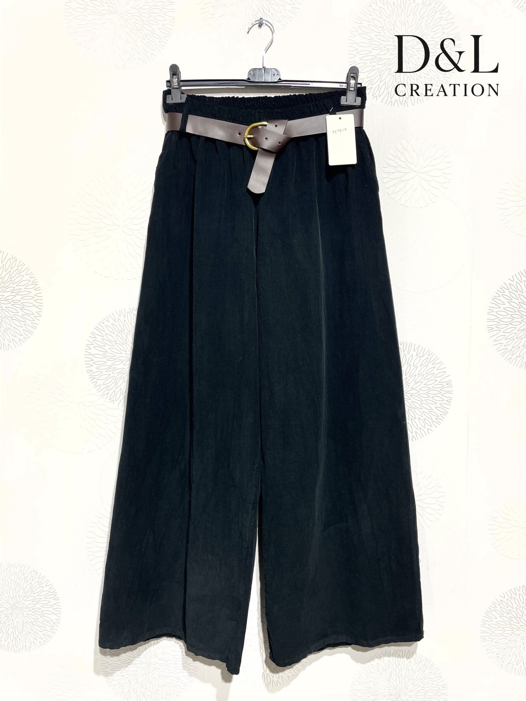 Wide-leg cotton velvet pants sizes 40 to 50 Stora Storlekar