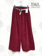 Wide-leg cotton velvet pants sizes 40 to 50 Stora Storlekar