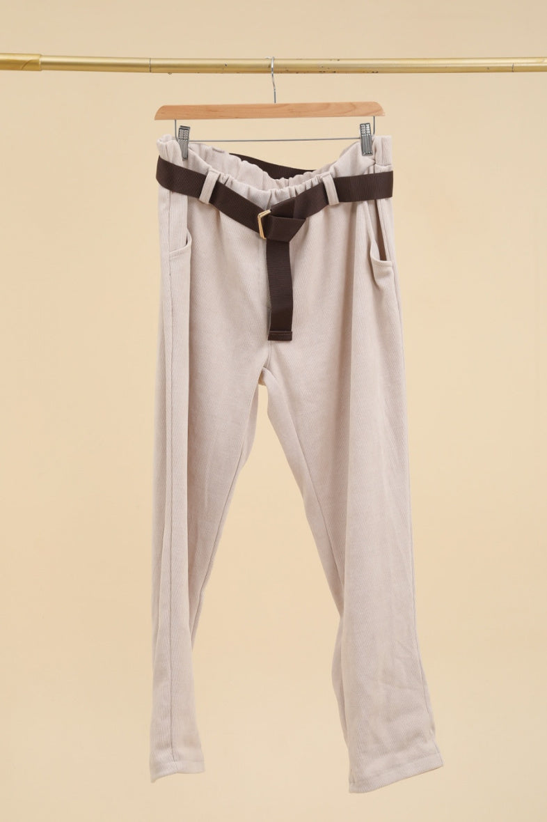 Plus Size Mjuk Corderoy Byxor med Elastisk Midja