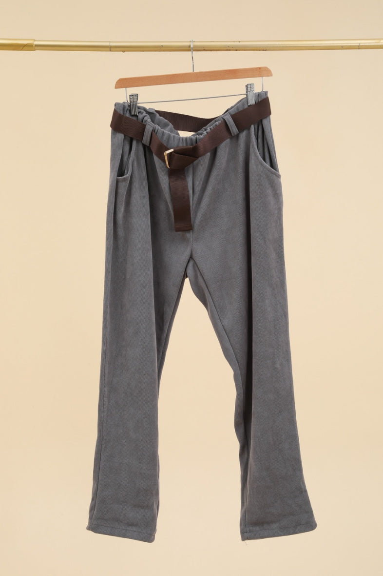 Plus Size Soft corduroy elastic waist pants