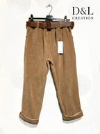 Soft stretch velvet trousers with slim legs