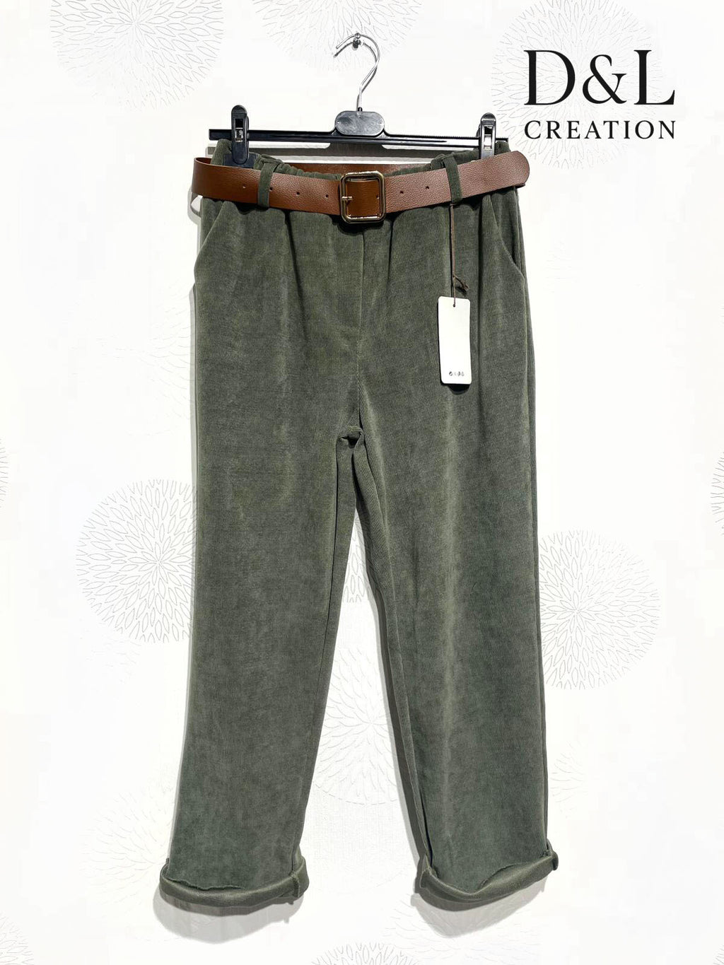 Soft stretch velvet trousers with slim legs