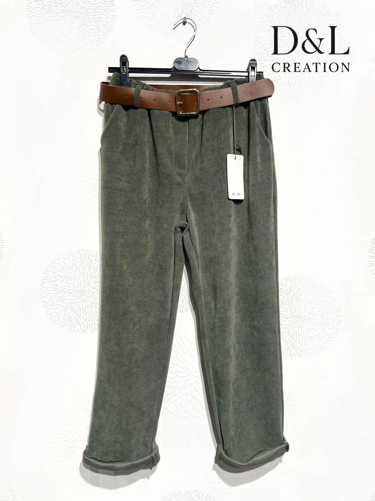 Soft stretch velvet trousers with slim legs