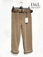 Soft stretch velvet trousers with slim legs