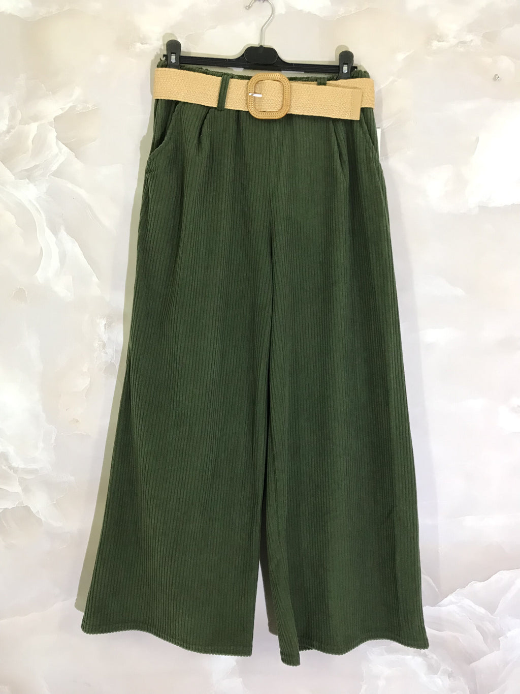 Plus Size Wide leg velvet pants with elastic waistband