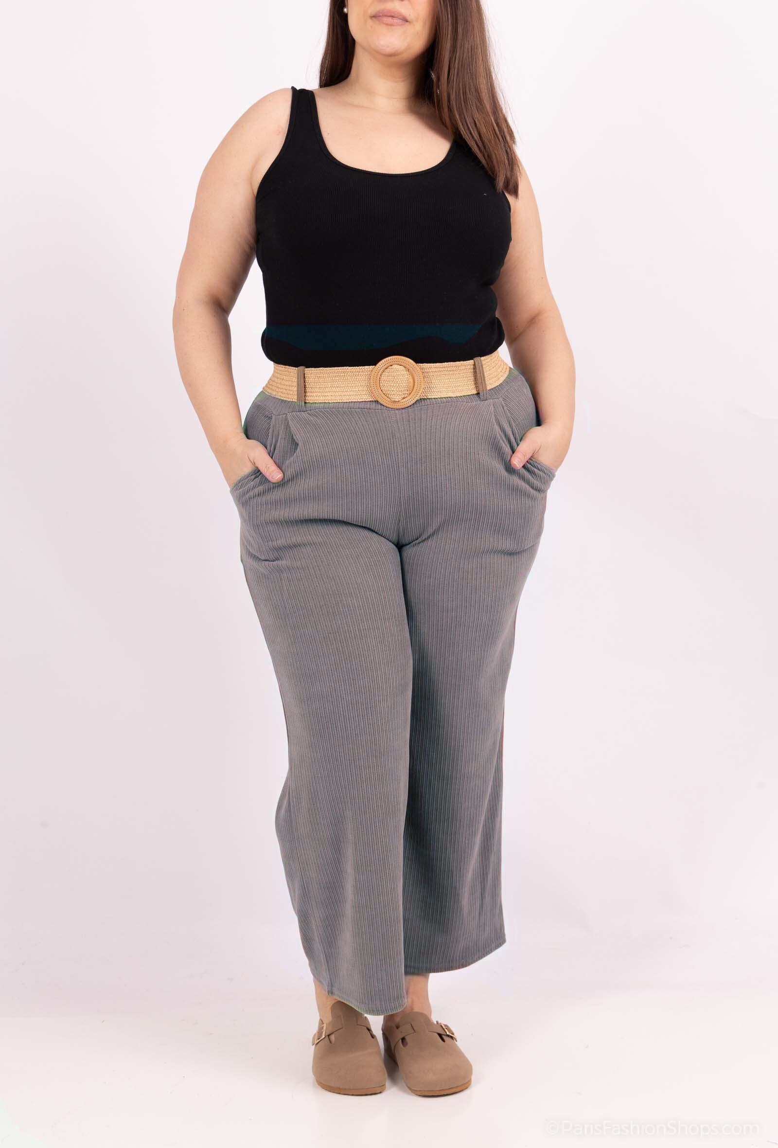 Wide-leg velvet trousers sizes 10 to 18 i Plus Size