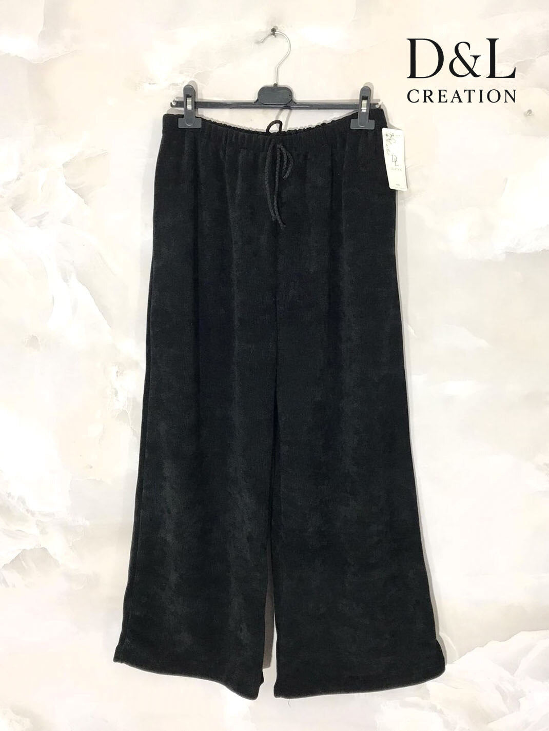 Wide-leg velvet trousers sizes 38 to 50 i Stor Storlek