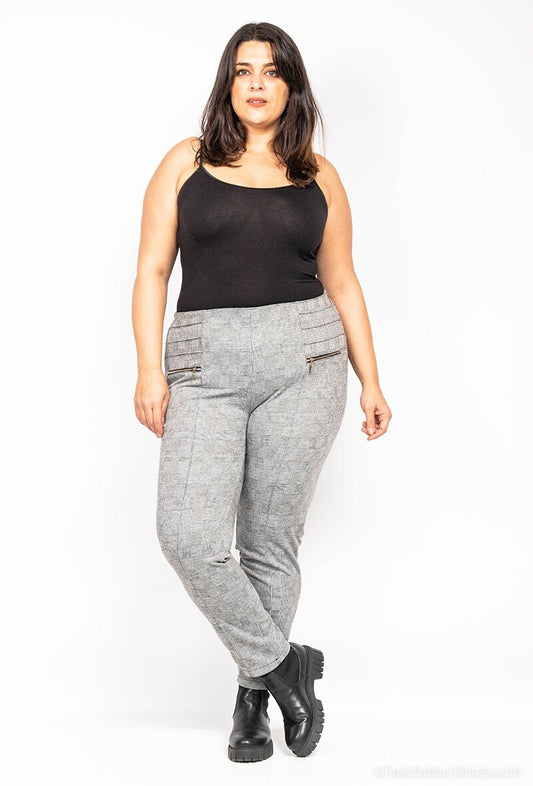 Plus Size Rutiga Byxor