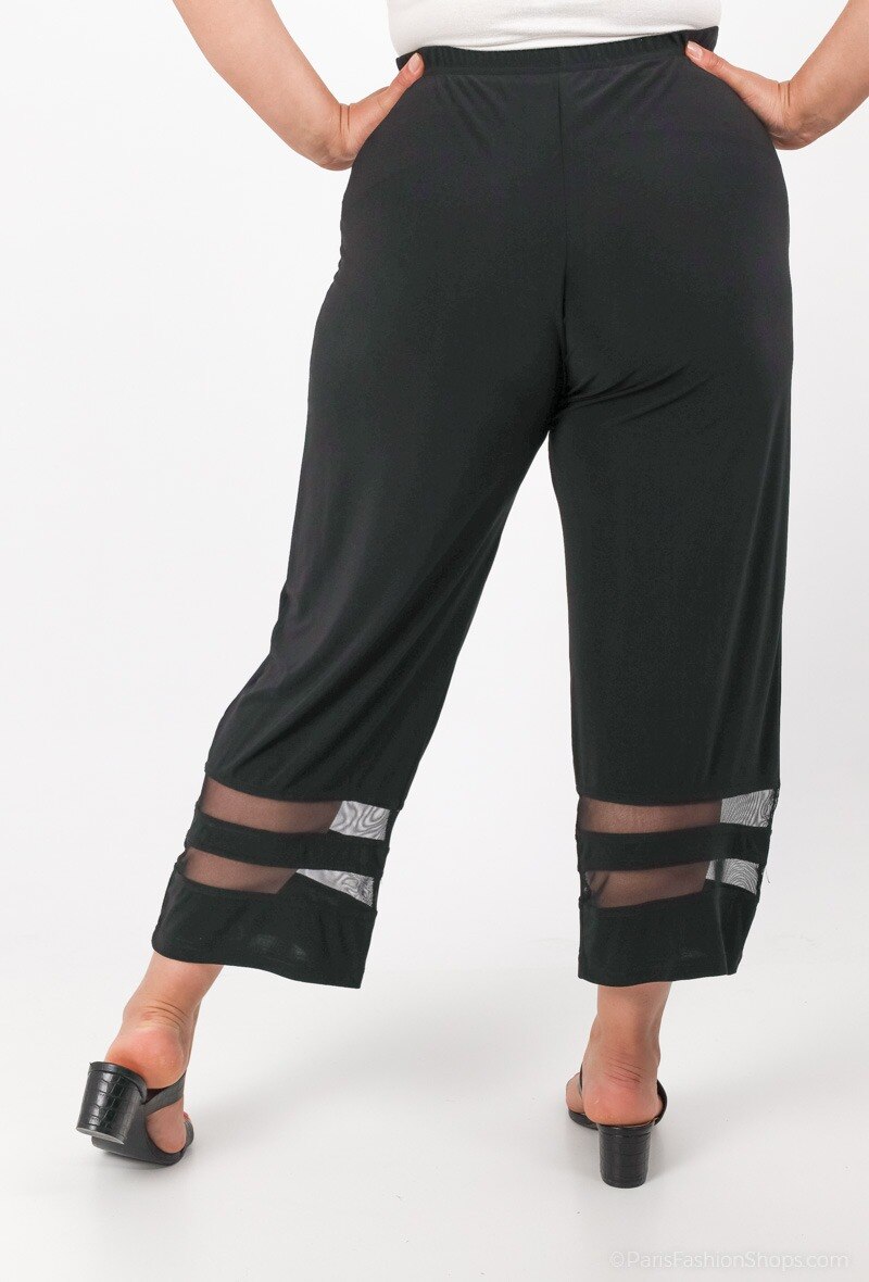 Plus Size Flödande Byxor med Tyll