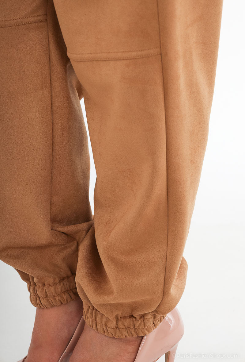 Plus Size Suede Byxor