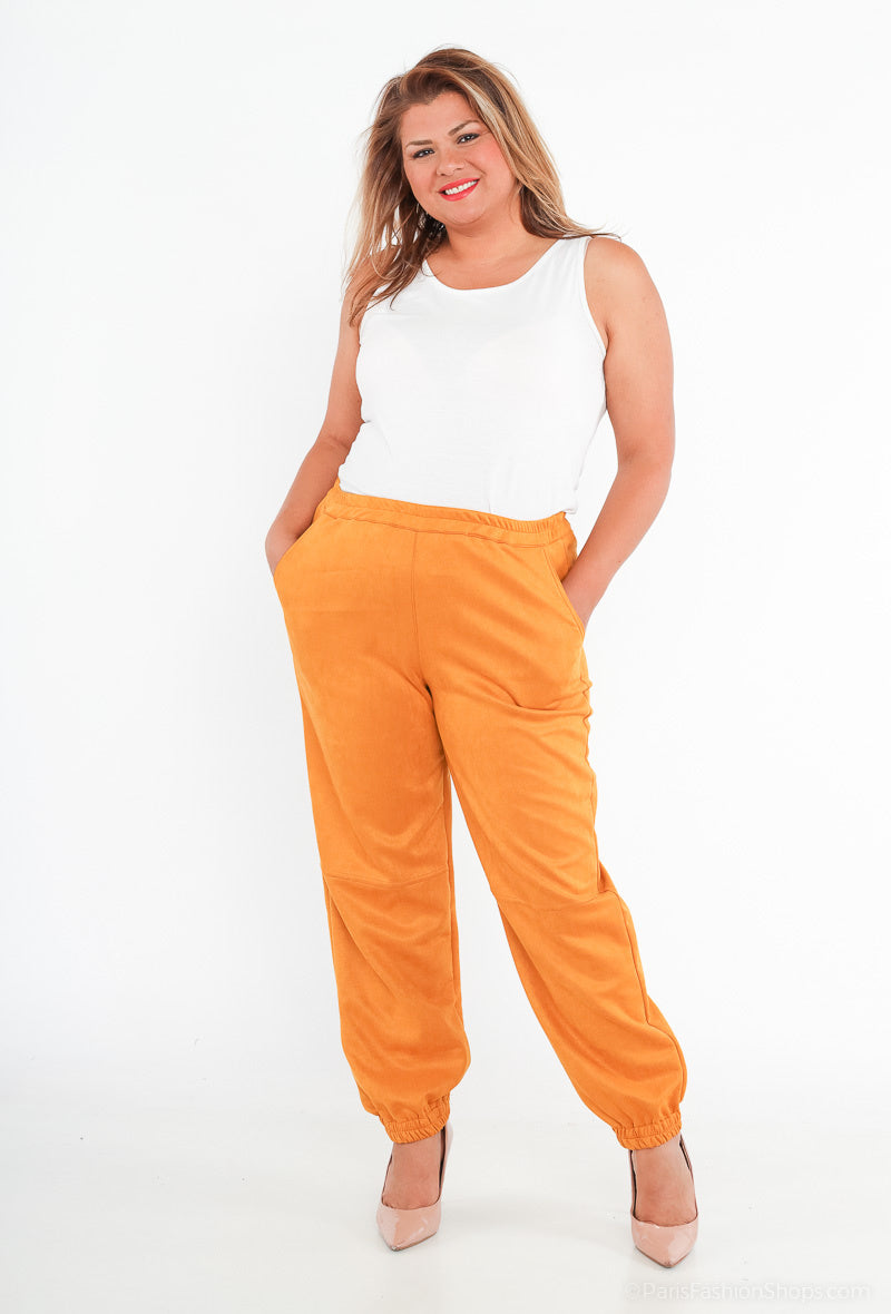 Plus Size Suede pants