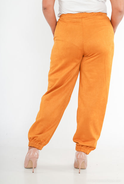 Plus Size Suede Pants för Stiliga Kvinnor