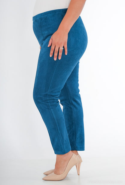 Plus Size Suede Effect Trousers for Stylish Comfort