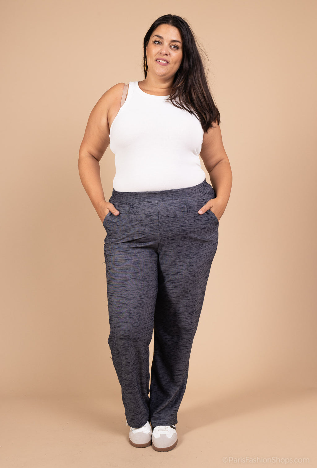 Flödig Elastisk Byxa i Plus Size