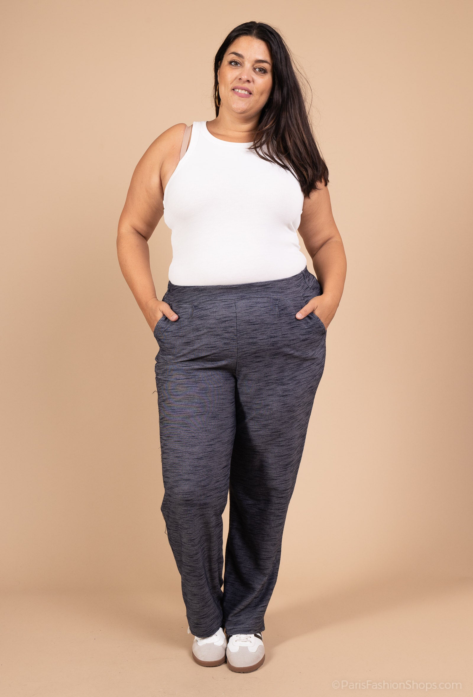 Flödig Elastisk Byxa i Plus Size