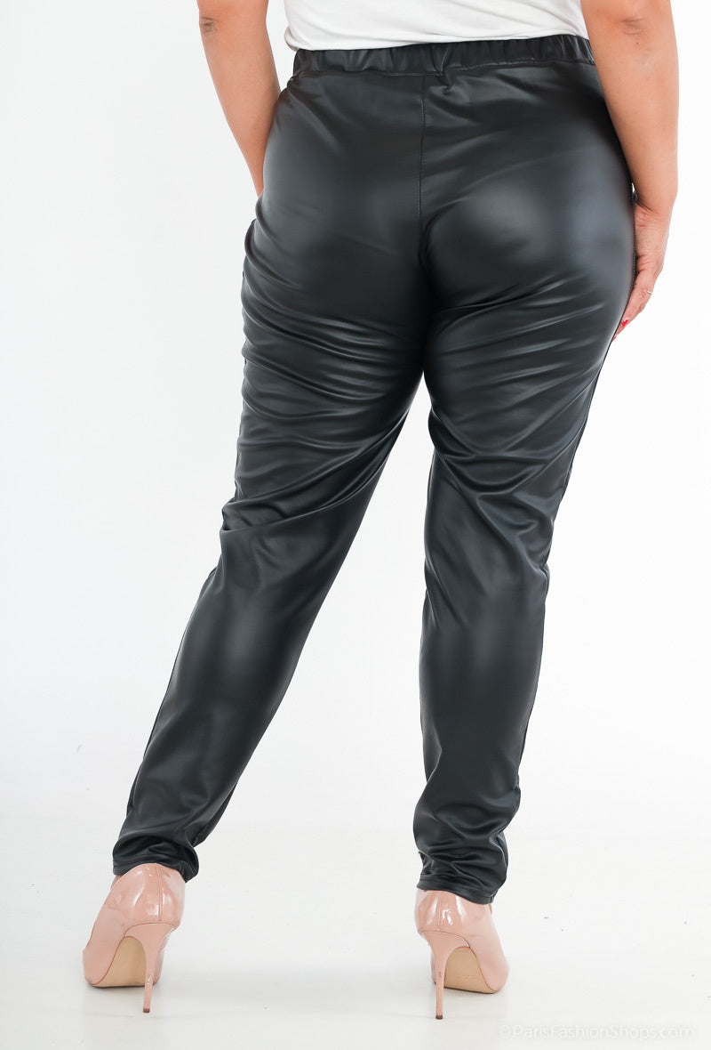 Plus Size Faux Leather Pants