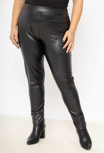Plus Size Faux Leather Pants