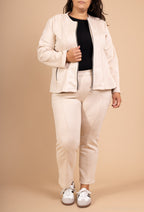 Elegant faux suede pants with zip pocket i Plus Size