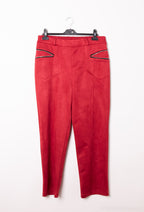 Elegant faux suede pants with zip pocket i Plus Size