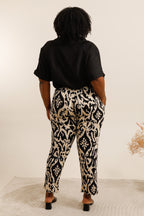 Flowy Printed Trousers i Stor Storlek