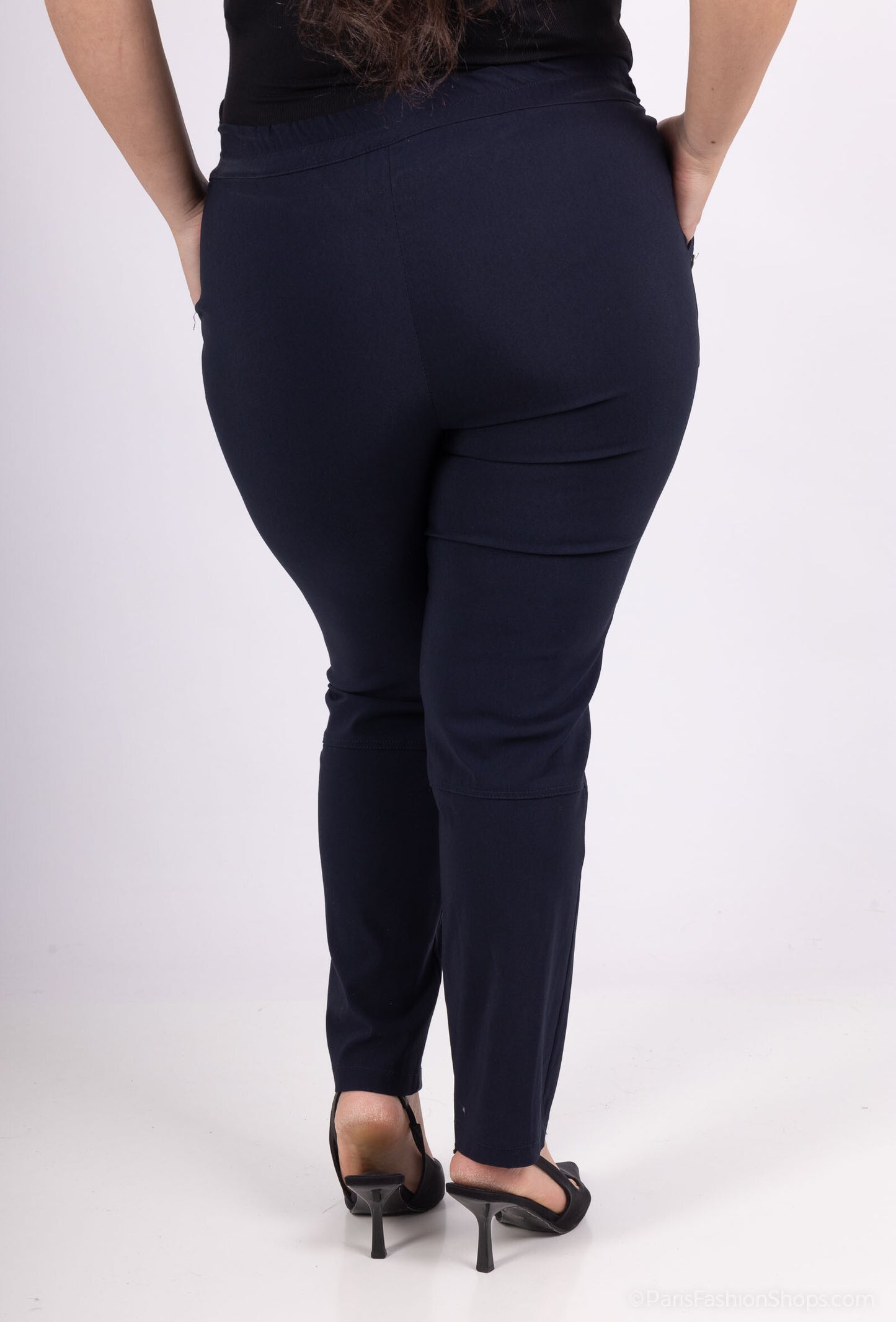 Plus Size Trousers with Pockets and 3 Buttons