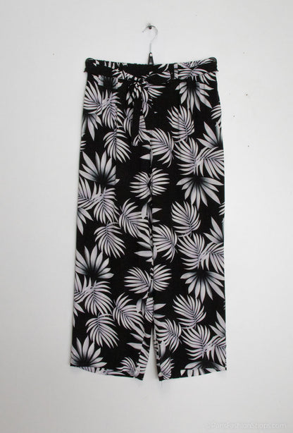 Plus Size Loose Printed Pants with Belt