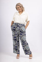 Plus Size Fluid printed pants