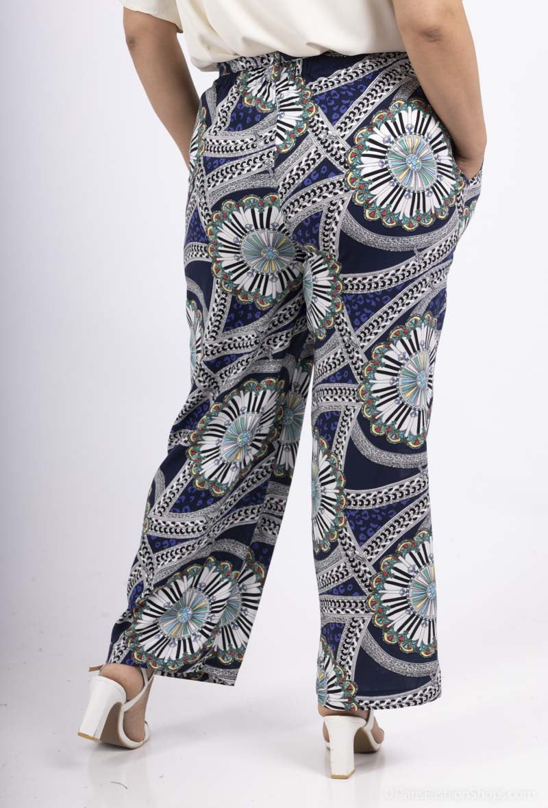 Plus Size Flowing Printed Pants
