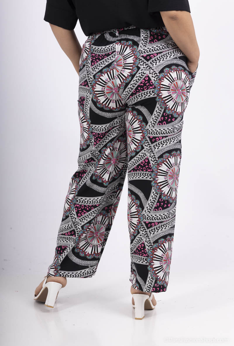 Plus Size Flowing Printed Pants