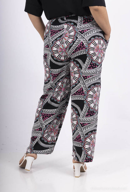 Plus Size Flowing Printed Pants