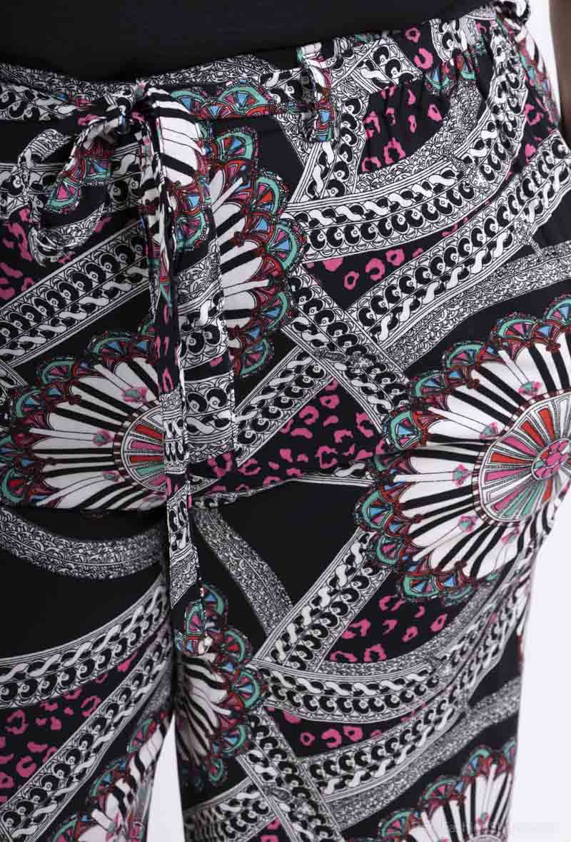 Plus Size Flowing Printed Pants