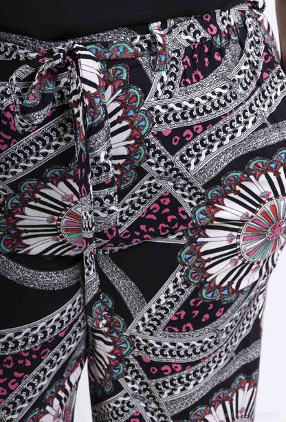 Plus Size Flowing Printed Pants