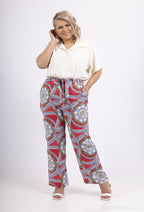 Plus Size Fluid printed pants