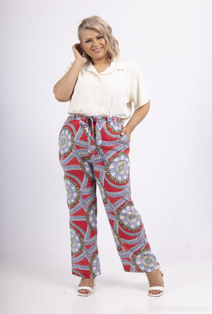 Plus Size Fluid printed pants