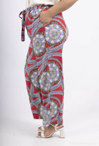 Plus Size Fluid Printed Pants