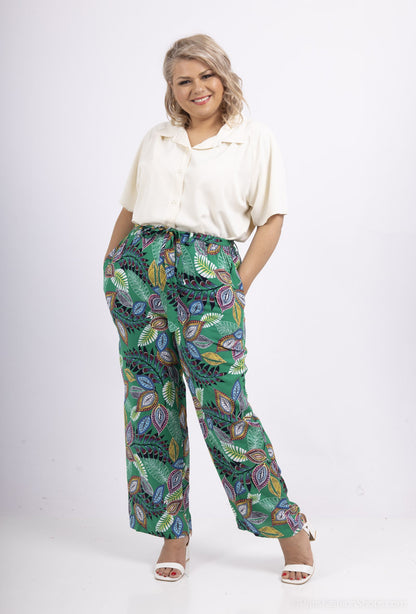 Plus Size Fluid printed pants