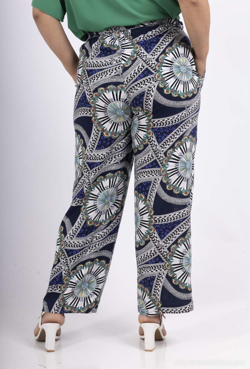 Plus Size Flowing Printed Pants