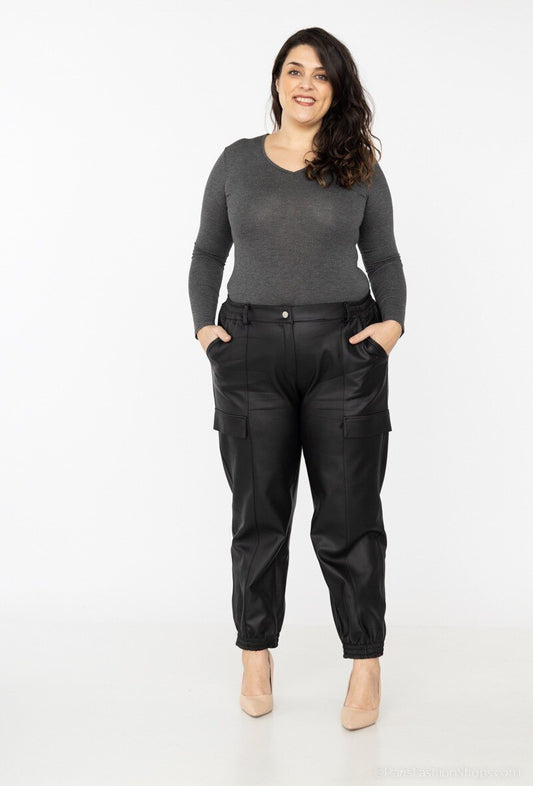 Plus Size Faux Leather Pants