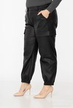 Plus Size Faux Leather Pants för Stora Kvinnor