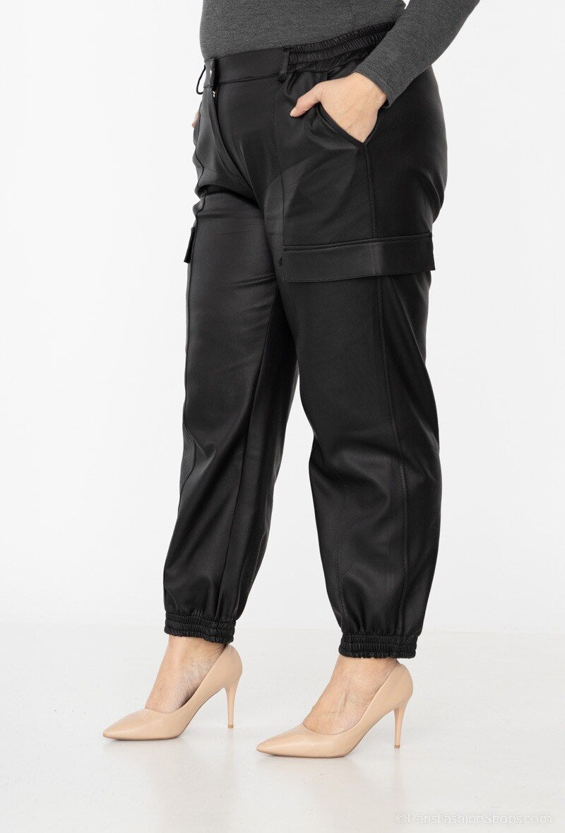Plus Size Faux Leather Pants