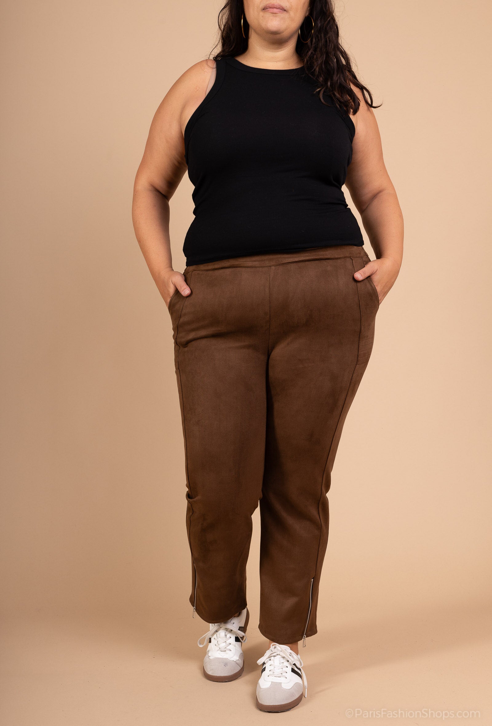 Elegant suede-like trousers i Plus Size