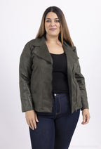Plus Size Faux Leather Effect Perfecto Jacket