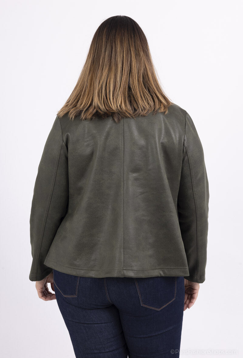 Plus Size Faux Leather Effect Perfecto Jacket