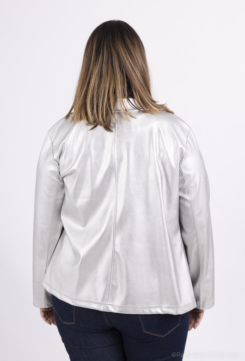 Plus Size Faux Leather Effect Perfecto Jacket