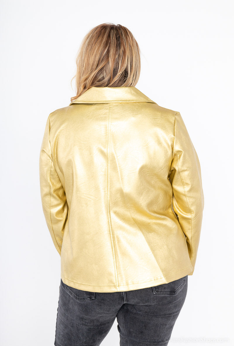 Plus Size Faux Leather Effect Perfecto Jacka