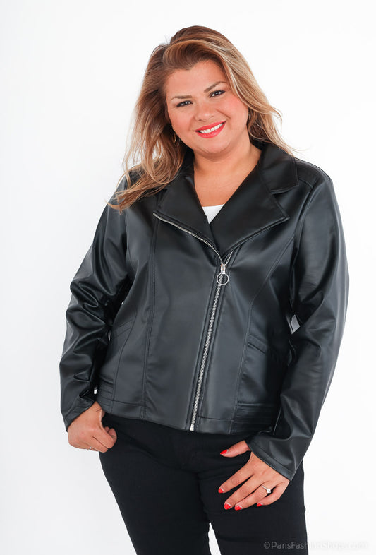Plus Size Faux Leather Perfecto