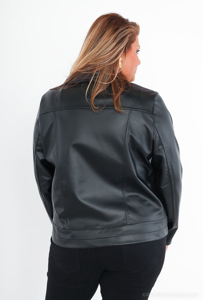 Plus Size Faux Leather Perfecto